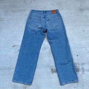 Levi's Men's Medium Blue Straight Jeans with Dot Texture